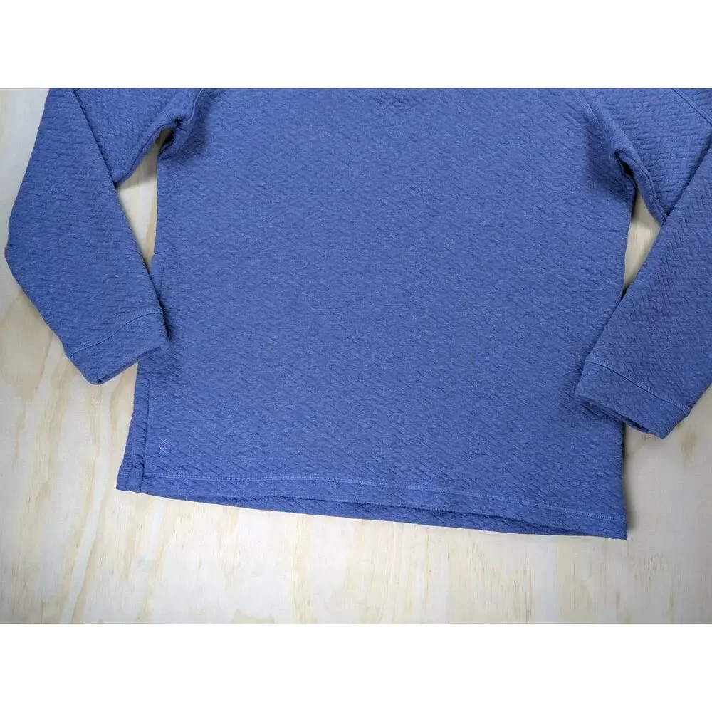 Rhone Men's XL Quilted Snap Pullover Blue Textured Side Zip